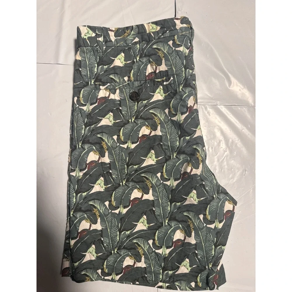 Southern Proper Mens Size 34 Palm Leaf‎ Print Shorts Tailored Fit Cotton Blend